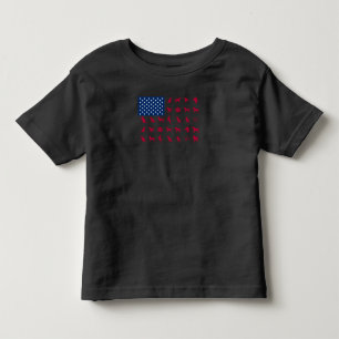 Camiseta Infantil Cachorro   Labrador Retriever EUA Flag