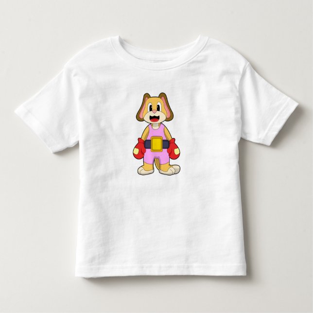 Camiseta Infantil Cachorro na caixa com luvas in a box (Frente)