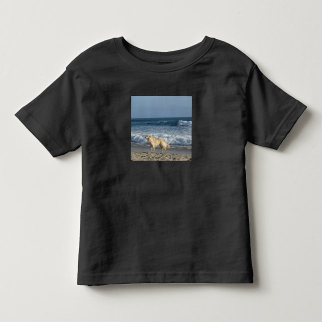 Camiseta Infantil Cachorro Na Praia (Frente)