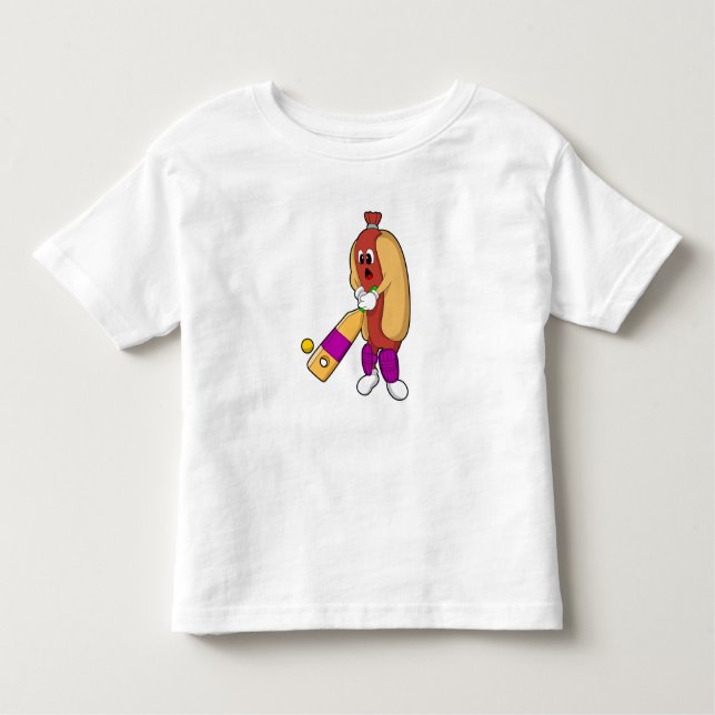 Camiseta Infantil Cachorro no Cricket com morcego de Cricket (Frente)