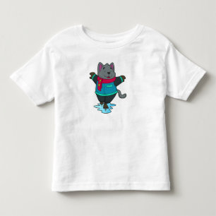 Camiseta Infantil Cachorro no gelo com skates de gelo e escarpa