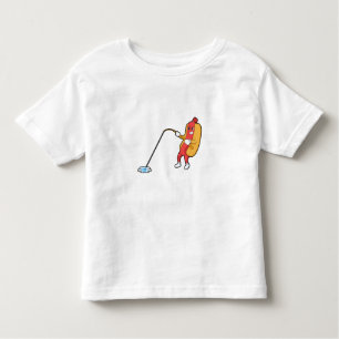 Camiseta Infantil Cachorro-quente na pesca com vara de pesca