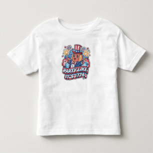 Camiseta Infantil Cachorro Quente Patriótico Divertido Festa de 4 de