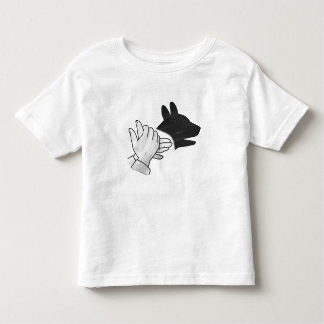Camiseta Infantil Cachorro Silhouette Mão (Frente)