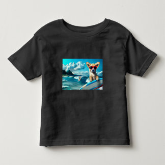 Camiseta Infantil Cachorro Vestindo óculos escuros Arte AI