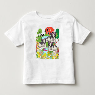 Camiseta Infantil Cachorros do Texas, de quintal preto e branco