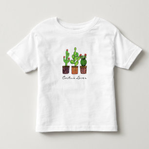 Camiseta Infantil Cacto bonito da aguarela em uns potes