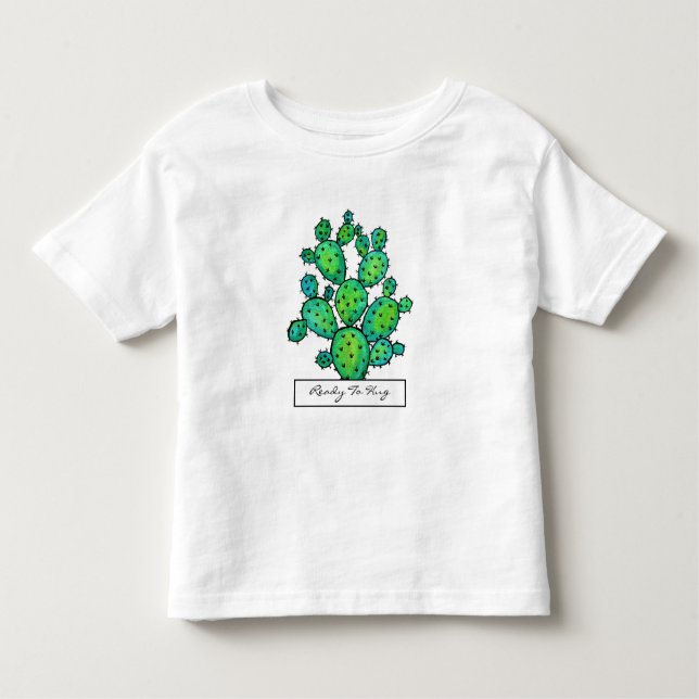 Camiseta Infantil Cacto espinhoso da aguarela lindo (Frente)