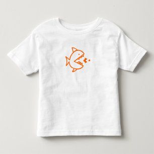 Camiseta Infantil cadeia de comidas de peixes