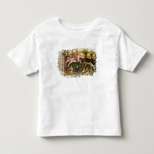 Camiseta Infantil Cães que atacam um leopardo, de um livro