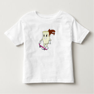 Camiseta Infantil Café como skater com skate