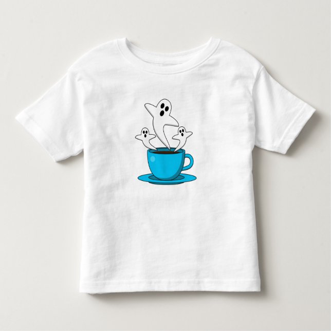 Camiseta Infantil Café fumante fantasma (Frente)