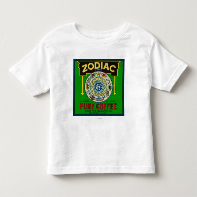 Camiseta Infantil Café LabelNew Orleans do zodíaco, LA (Frente)