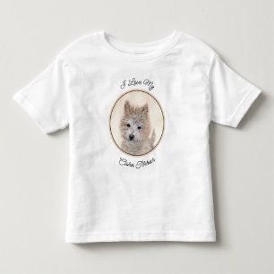 Camiseta Infantil Cairn Terrier Puppy Painting - Arte Original De Cã