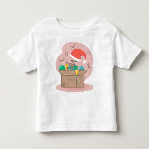 Camiseta Infantil Caixa de artesanato com decoração de Natal e chapé