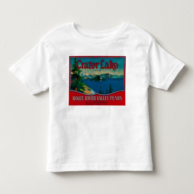 Camiseta Infantil Caixa LabelMedford da pera do lago crater, OU (Frente)