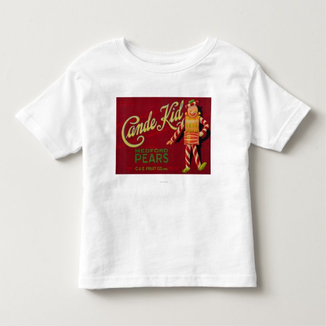 Camiseta Infantil Caixa LabelMedford da pera do miúdo de Cande, OU (Frente)