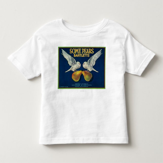 Camiseta Infantil Caixa LabelNapa da pera de algumas peras, CA (Frente)