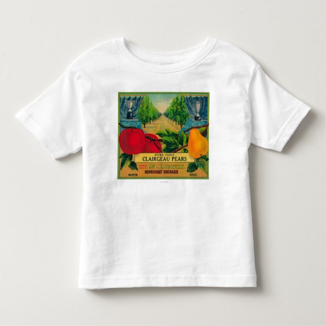 Camiseta Infantil Caixa LabelPayette da pera de Hopehurst, (Frente)