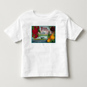 Camiseta Infantil Caixa LabelWA da pera de Tyee, OU, e CA