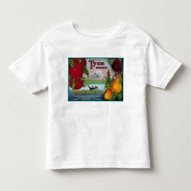 Camiseta Infantil Caixa LabelWA da pera de Tyee, OU, e CA (Frente)