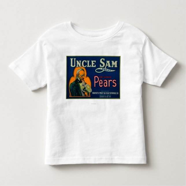 Camiseta Infantil Caixa LabelWapato da pera do tio Sam, WA (Frente)