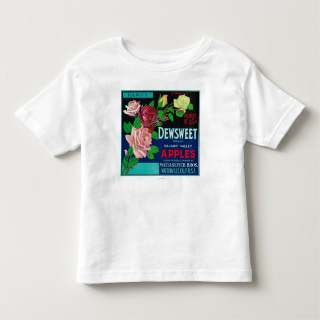Camiseta Infantil Caixa LabelWatsonville de Dewsweet Apple, CA (Frente)