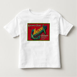 Camiseta Infantil Caixa LabelYakima da pera da âncora, WA