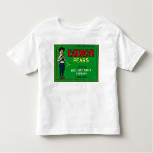Camiseta Infantil Caixa LabelYakima da pera de Eatmor, WA