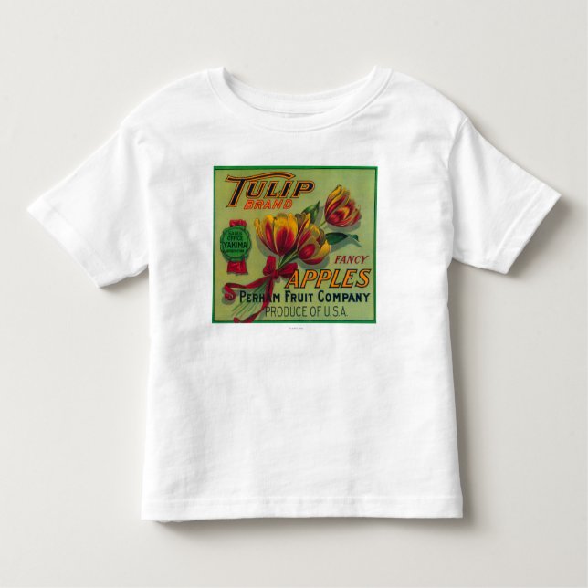 Camiseta Infantil Caixa LabelYakima de Apple da tulipa, WA (Frente)