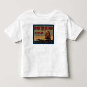 Camiseta Infantil Caixa LabelYakima de Apple do vento norte, WA