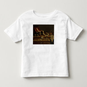 Camiseta Infantil Caixão das jóias em uma mesa