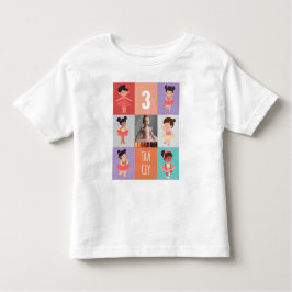 Camiseta Infantil Caixas de Arte Pop Cartoon Ballet Fotografia do 3º