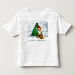 Camiseta Infantil Calçadela de raposa de Natal