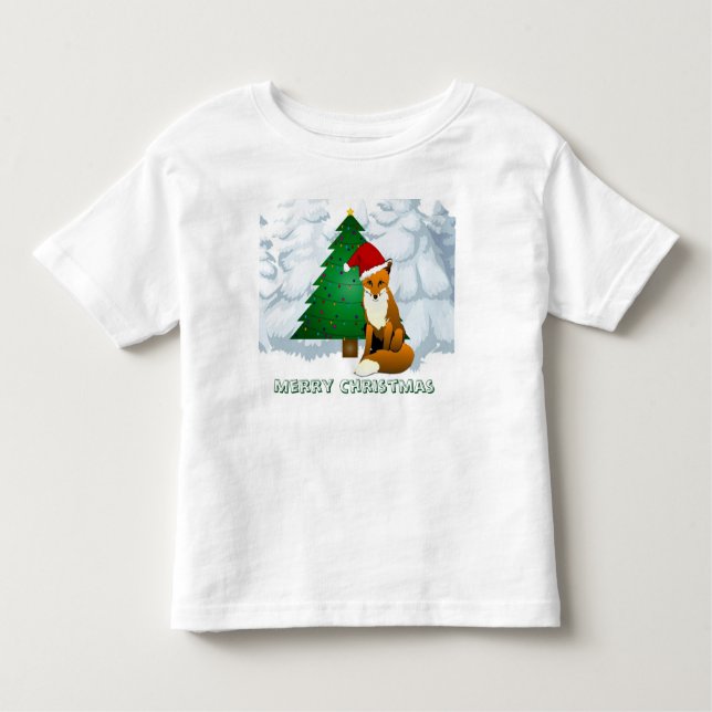 Camiseta Infantil Calçadela de raposa de Natal (Frente)
