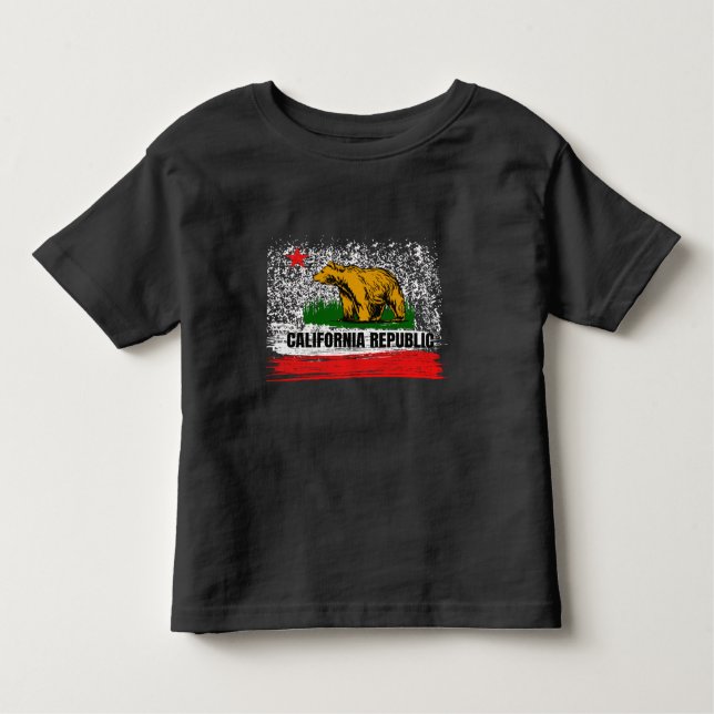 Camiseta Infantil Califórnia República Cali Flag Socal Norcal Cencal (Frente)