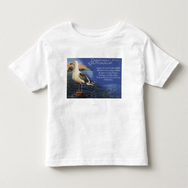 Camiseta Infantil CaliforniaGreetings de, poema da gaivota (Frente)