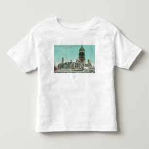 Camiseta Infantil Câmara municipal no fogo das ruínas depois de 19
