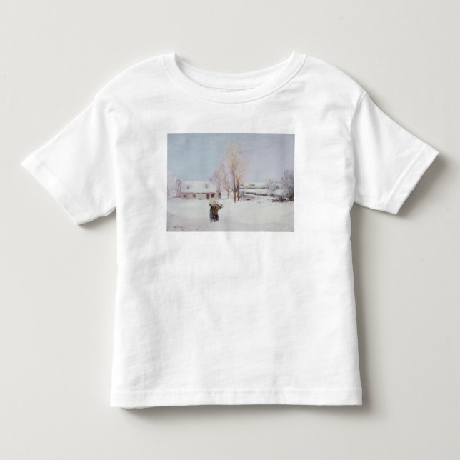 Camiseta Infantil Caminhada através da neve (Frente)