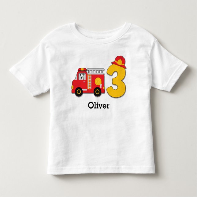 Camiseta Infantil Caminhão de aniversário de 3 anos personalizado (Frente)