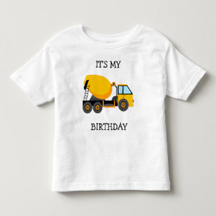 Camiseta Infantil Caminhão De Cimento Amarelo É Meu Aniversário Infa