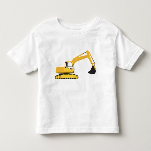 Camiseta Infantil Caminhão de Construção da Escavadora (Frente)
