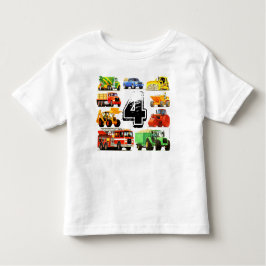 Camiseta Infantil Caminhão de Construção da Idade Personalizada do M