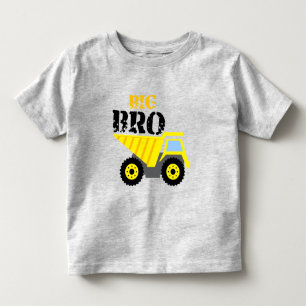 Camiseta Infantil Caminhão de descarga amarelo da construção do mano