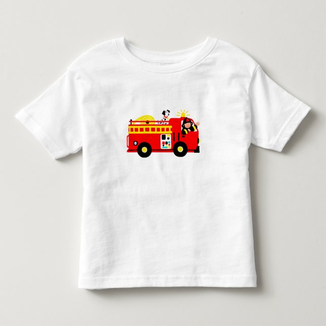 Camiseta Infantil Caminhão de Fogo (Frente)