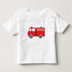 Camiseta Infantil Caminhão de Fogo Vermelho