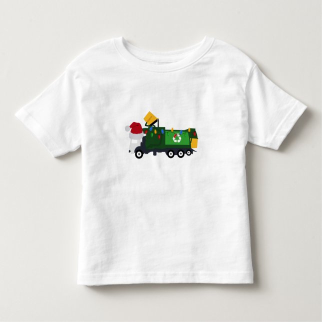 Camiseta Infantil Caminhão de lixo do Reciclagem de Natal (Frente)