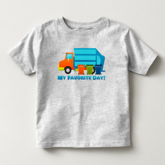 Camiseta Infantil Caminhão de lixo e latas de lixo