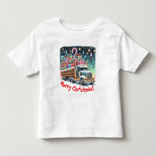 Camiseta Infantil Caminhão de Natal bonito