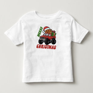 Camiseta Infantil Caminhão de Natal Feliz de Pão de Mel
